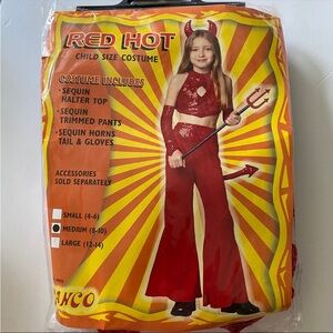 Halloween Costume Kids Red Hot Size Medium 8-10